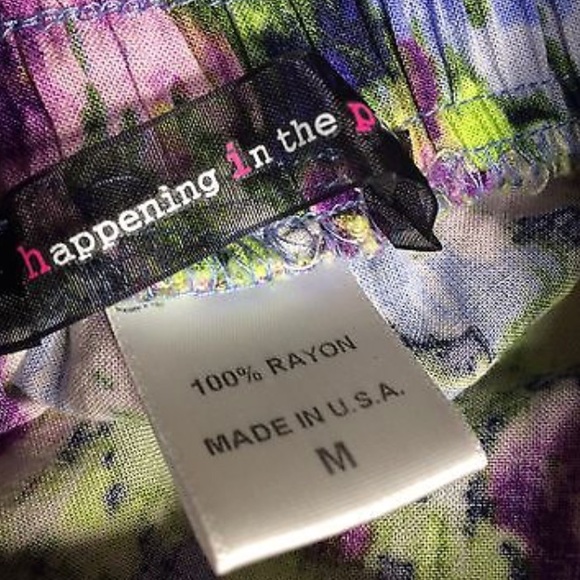 4/$25 sale Floral Print tie waist shorts rayon - Picture 7 of 8